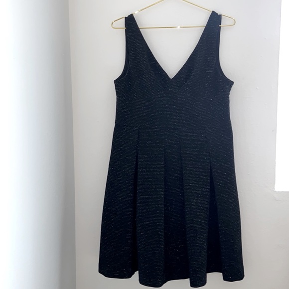 Betsey Johnson Black & Silver Fit & Flare Dress w/ Bow on Back - Picture 3 of 8